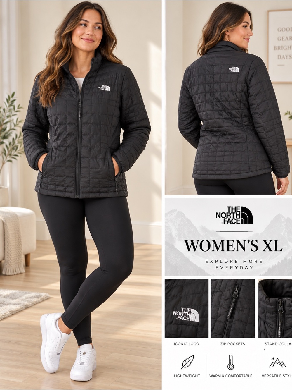 The North Face Women's XL Quilted Jacket - Black
